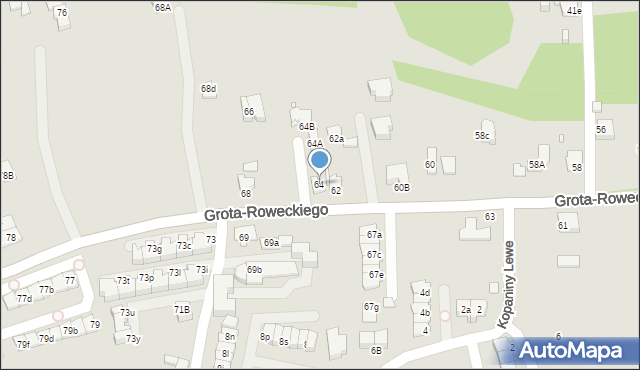 Katowice, Grota-Roweckiego Stefana, gen., 64, mapa Katowic