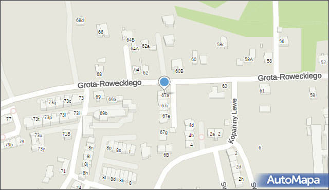 Katowice, Grota-Roweckiego Stefana, gen., 67a, mapa Katowic