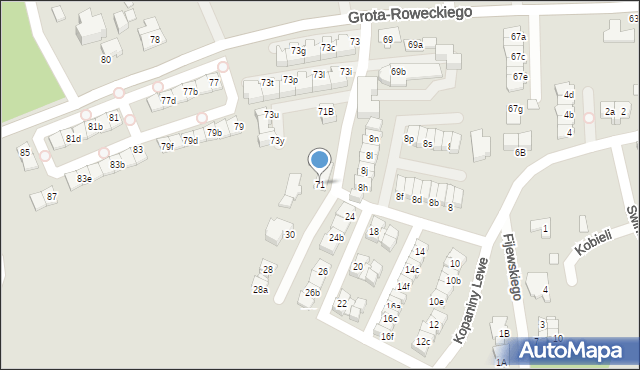 Katowice, Grota-Roweckiego Stefana, gen., 71, mapa Katowic