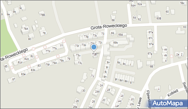 Katowice, Grota-Roweckiego Stefana, gen., 71B, mapa Katowic