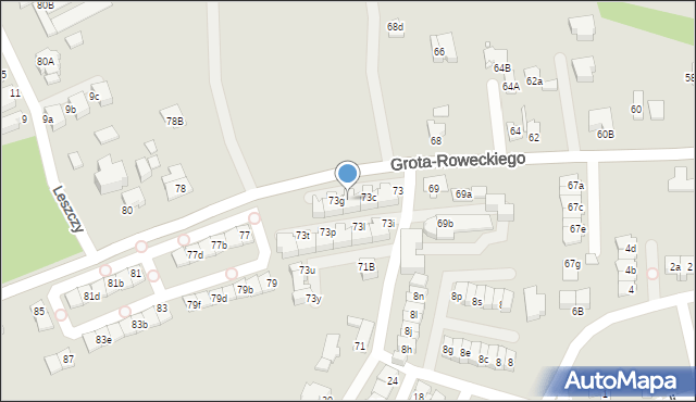 Katowice, Grota-Roweckiego Stefana, gen., 73f, mapa Katowic