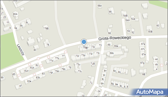 Katowice, Grota-Roweckiego Stefana, gen., 73h, mapa Katowic