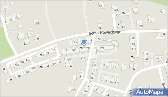 Katowice, Grota-Roweckiego Stefana, gen., 73k, mapa Katowic