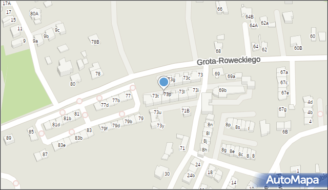 Katowice, Grota-Roweckiego Stefana, gen., 73r, mapa Katowic
