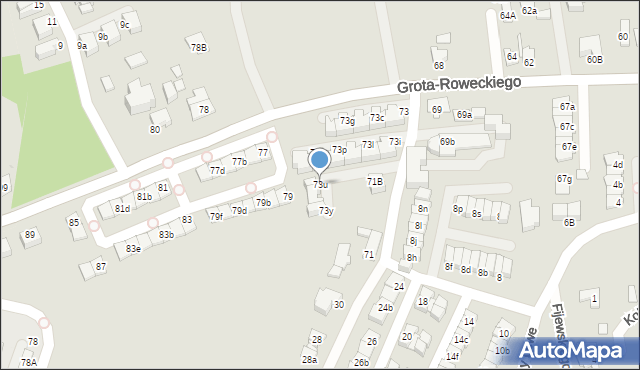 Katowice, Grota-Roweckiego Stefana, gen., 73u, mapa Katowic