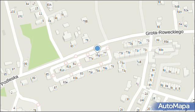 Katowice, Grota-Roweckiego Stefana, gen., 77b, mapa Katowic