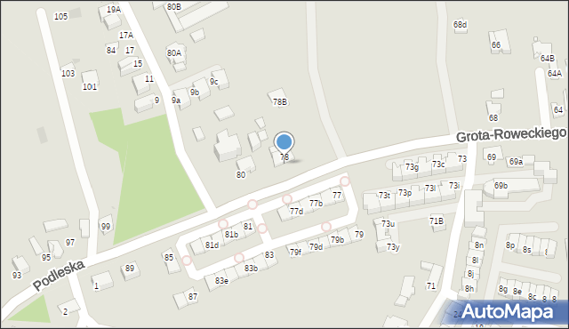 Katowice, Grota-Roweckiego Stefana, gen., 78A, mapa Katowic