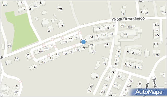 Katowice, Grota-Roweckiego Stefana, gen., 79, mapa Katowic
