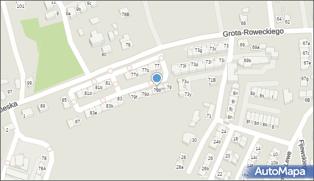 Katowice, Grota-Roweckiego Stefana, gen., 79b, mapa Katowic