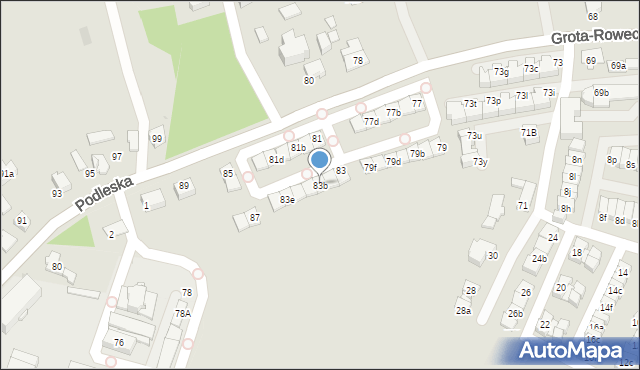 Katowice, Grota-Roweckiego Stefana, gen., 83b, mapa Katowic