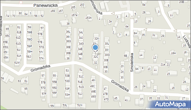 Katowice, Gromadzka, 32D, mapa Katowic