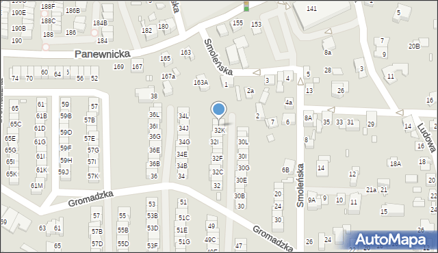 Katowice, Gromadzka, 32L, mapa Katowic