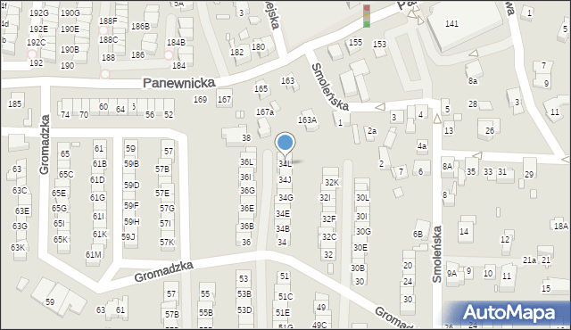 Katowice, Gromadzka, 34L, mapa Katowic