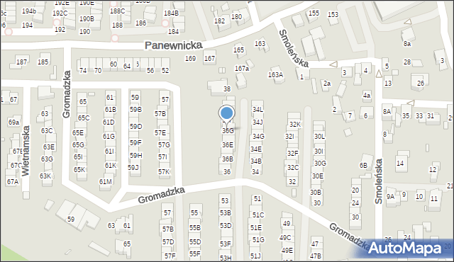 Katowice, Gromadzka, 36G, mapa Katowic