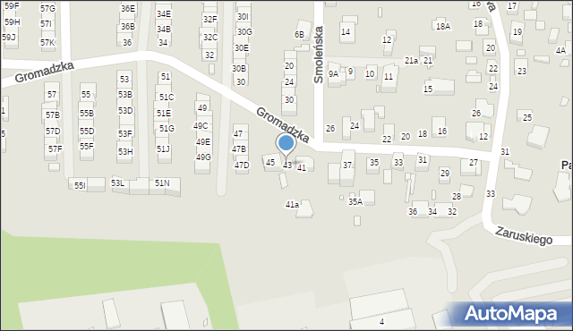 Katowice, Gromadzka, 43, mapa Katowic