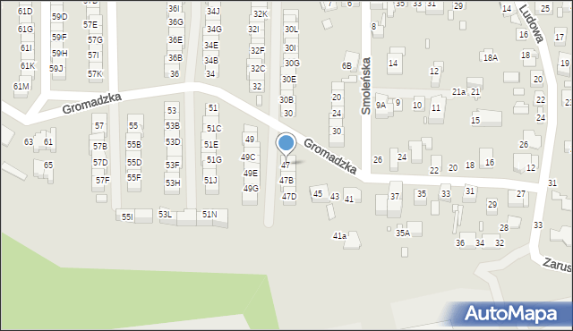 Katowice, Gromadzka, 47, mapa Katowic