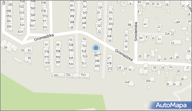 Katowice, Gromadzka, 49C, mapa Katowic
