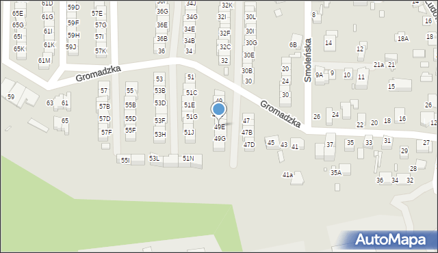 Katowice, Gromadzka, 49E, mapa Katowic