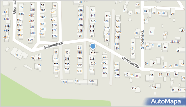 Katowice, Gromadzka, 51C, mapa Katowic