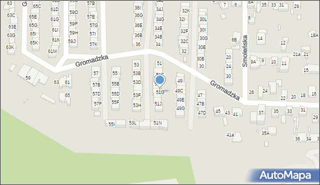Katowice, Gromadzka, 51G, mapa Katowic