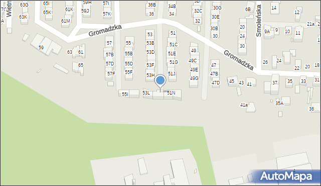 Katowice, Gromadzka, 53k, mapa Katowic