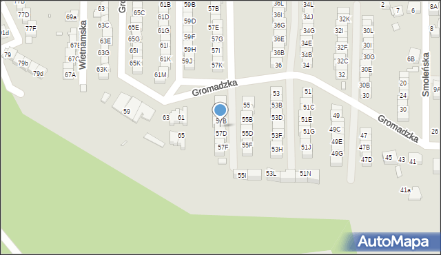 Katowice, Gromadzka, 57C, mapa Katowic