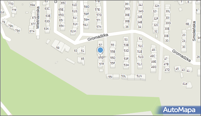 Katowice, Gromadzka, 57D, mapa Katowic