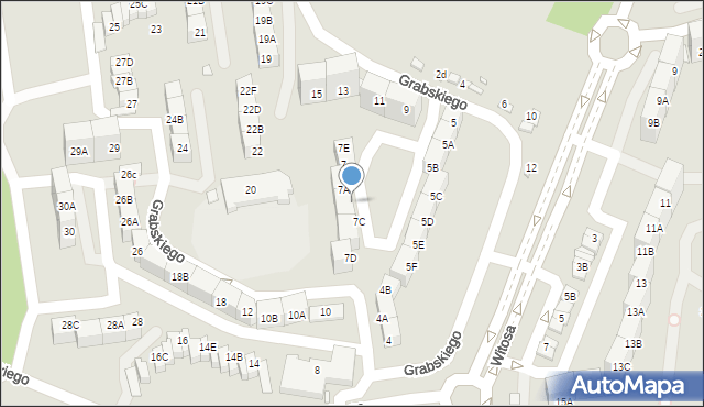 Katowice, Grabskiego Władysława, 7B, mapa Katowic