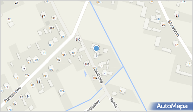 Kąty, Graniczna, 2, mapa Kąty