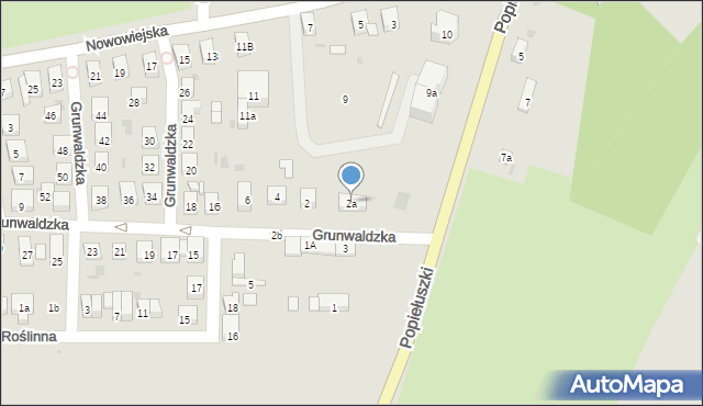 Kąty Wrocławskie, Grunwaldzka, 2a, mapa Kąty Wrocławskie