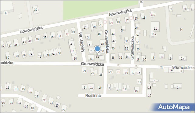 Kąty Wrocławskie, Grunwaldzka, 52, mapa Kąty Wrocławskie