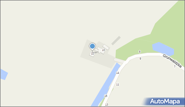 Kazuń Nowy, Grunwaldzka, 12, mapa Kazuń Nowy