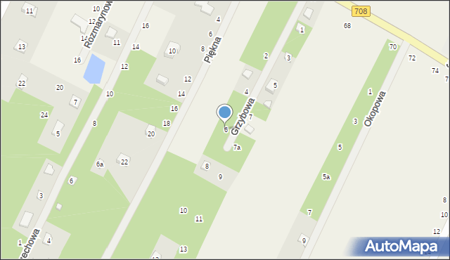 Kębliny, Grzybowa, 6, mapa Kębliny