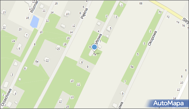 Kębliny, Grzybowa, 7a, mapa Kębliny