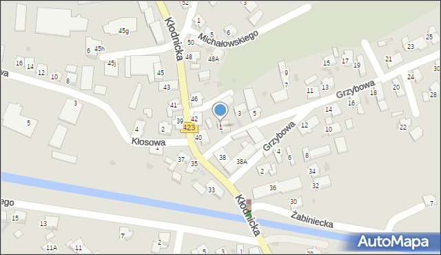 Kędzierzyn-Koźle, Grzybowa, 1, mapa Kędzierzyna-Koźle