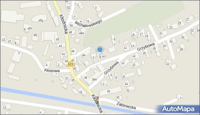 Kędzierzyn-Koźle, Grzybowa, 5, mapa Kędzierzyna-Koźle