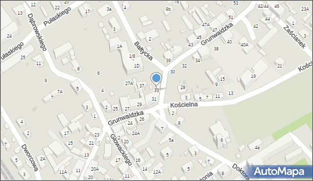 Kędzierzyn-Koźle, Grunwaldzka, 33, mapa Kędzierzyna-Koźle