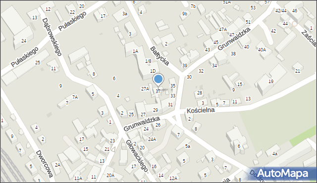 Kędzierzyn-Koźle, Grunwaldzka, 37, mapa Kędzierzyna-Koźle