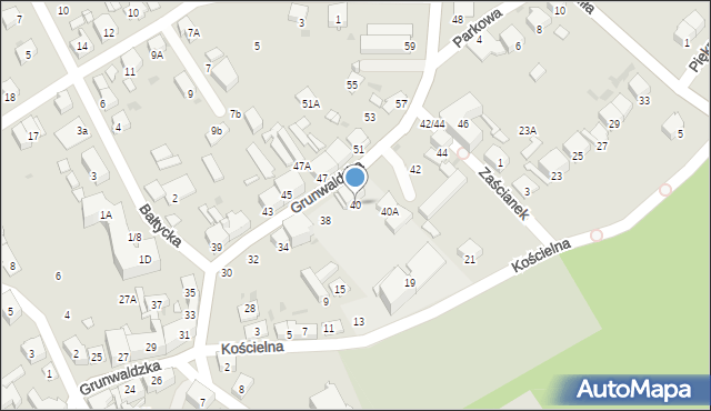 Kędzierzyn-Koźle, Grunwaldzka, 40, mapa Kędzierzyna-Koźle
