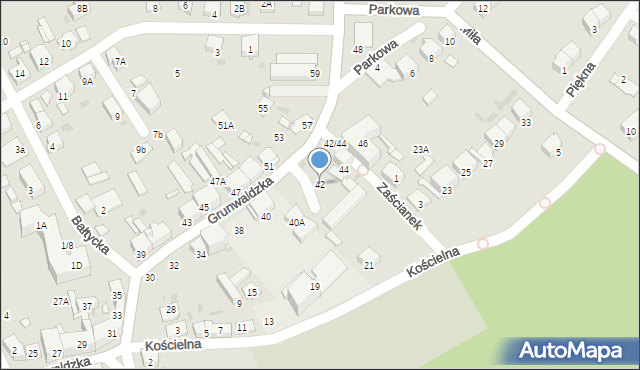 Kędzierzyn-Koźle, Grunwaldzka, 42, mapa Kędzierzyna-Koźle