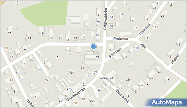 Kędzierzyn-Koźle, Grunwaldzka, 61, mapa Kędzierzyna-Koźle