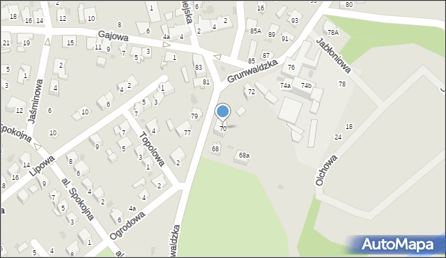 Kędzierzyn-Koźle, Grunwaldzka, 70, mapa Kędzierzyna-Koźle