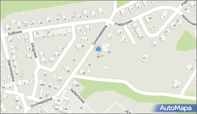 Kędzierzyn-Koźle, Grunwaldzka, 84, mapa Kędzierzyna-Koźle