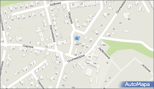 Kędzierzyn-Koźle, Grunwaldzka, 85A, mapa Kędzierzyna-Koźle