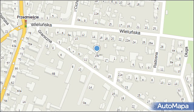 Kępno, Graniczna, 15c, mapa Kępno