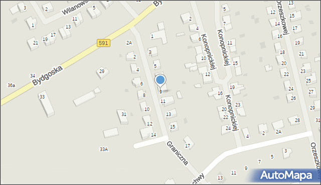 Kętrzyn, Graniczna, 9, mapa Kętrzyn
