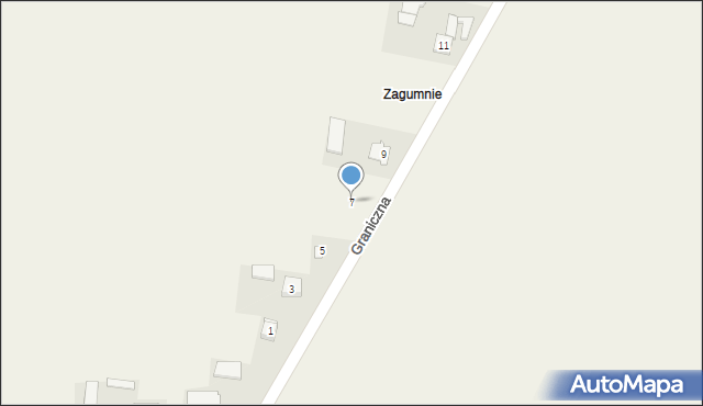 Kidów, Graniczna, 7, mapa Kidów