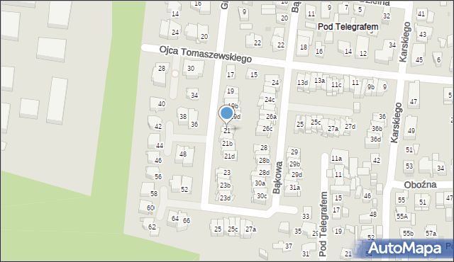 Kielce, Grenadierów, 21, mapa Kielc