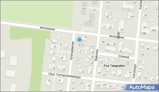 Kielce, Grenadierów, 3, mapa Kielc