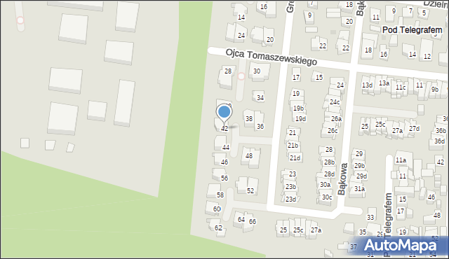 Kielce, Grenadierów, 42, mapa Kielc